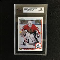 1990-91 UPPER DECK #55 ED BELFOUR ROOKIE CARD (10 GEM MINT)