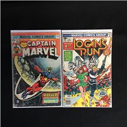 MARVEL COMICS BOOK LOT (CAPTAIN MARVEL #37/ LOGANS RUN #1)