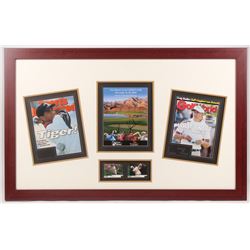 PGA Stars 27.5x43.5 Framed Photo Display Signed by (4) Woods, Couples, Scott & Sorenstam (JSA LOA)