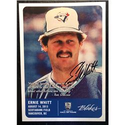 ERNIE WHITT  SUPER SIGNED 5 X 7 JUMBO BASEBALL CARD