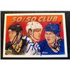 Image 1 : Triple Signed 50/50 Club 1991/92 Upper Deck #45 Mario Lemieux - Wayne Gretzky - Brett Hull w/ COA