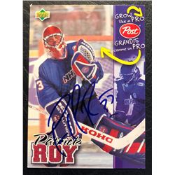 Patrick Roy Signed 1997-98 Upper Deck Hockey Post Grow Like a Pro