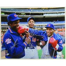 Mike Tyson, Doc Gooden & Darryl Strawberry Signed NY Legends 11X14 Photo (JSA COA)