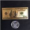 Image 1 : 24 KTGold Foil $100 Novelty Banknotes 