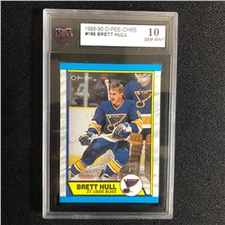 1989-90 O-PEE-CHEE #186 BRETT HULL (10 GEM MINT)