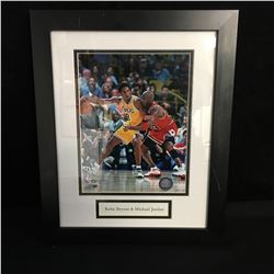 KOBE BRYANT & MICHAEL JORDAN FRAMED BASKETBALL PHOTO