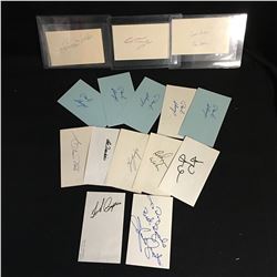 AUTOGRAPHED INDEX CARDS LOT