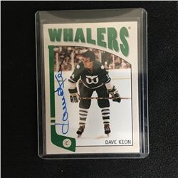 DAVE KEON SIGNED WHALERS HOCKEY CARD