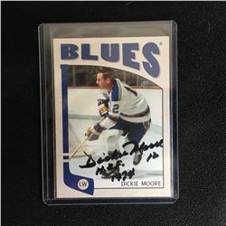 DICKEY MOORE SIGNED ST LOUIS BLUES HOCKEY CARD