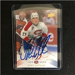 JOHN LECLAIR SIGNED OCKEY CARD