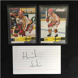 HENRIK AND DANIEL SEDIN ROOKIE CARD LOT WIH SIGNED INDEX CARD