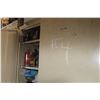 Image 2 : BEIGE CABINET & CONTENTS (EAR PLUGS, TAPE LINES, MASKS, STAPLERS, CB RADIOS, PLASTIC GLOVES, & MISC