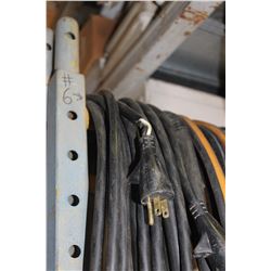 QUANTITY OF BOOSTER CABLES, COME-ALONGS, EXTENSION CORDS