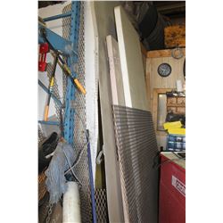 PLASTIC TABLE, GRATING, & 2 SOLID DOORS