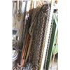 Image 2 : QUANTITY OF CHAINS, SHACKLES, ROPE & CORDS HANGING ON THE WALL