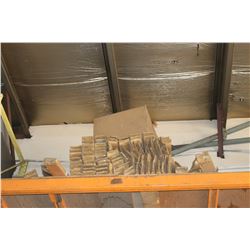 BOXES OF SHELVING BRACKETS ON PALLET RACKING