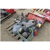 Image 1 : PALLET C/W 3 CABLE CUTTERS, LIGHTS, RED TOOLBOX & WINCH GUIDE ROLLERS