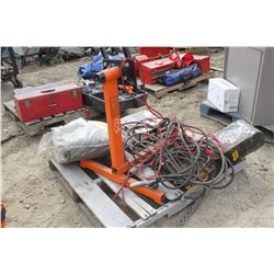 ENGINE STAND, 2000 LB WINCH, 10' X 10' INSULATED TARP & CHAIN HOIST