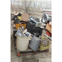 PALLET OF 3 TRAILER JACKS, PROPANE TORCHES, PROPANE HOSE & MISC