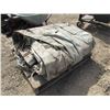 Image 3 : APPROX. 10' ROLLING LADDER (BENT A BIT), 4 LARGE GREEN TARPS & STEEL PLATE