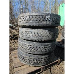 11 VARIOUS TRUCK TIRES (11R X 22.5) (ONE MONEY FOR ALL)
