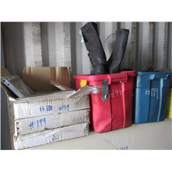 3 PERFORMAX 16" TABLES C/W RAIN GEAR, WINTER BOOTS & COUNTER