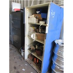 CABINET C/W STICKERS, CHAIN HOIST & MISC