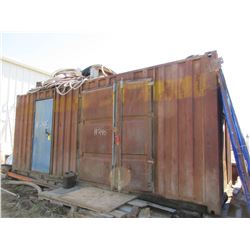 20' SEACAN C/W SKID (PUSHED OUT ON NORTH SIDE)