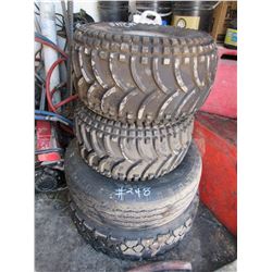 2 QUAD TIRES, 2 TRUCK TIRES & RIMS