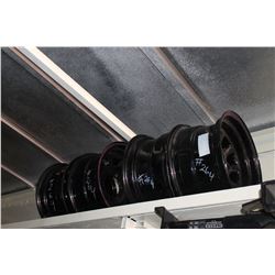 4 - BLACK 6 HOLE RIMS