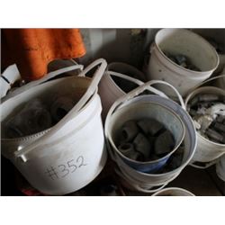 APPROX 54 PAILS OF ASSORTED FLANGES, BOLTS, NUTS, FITTINGS