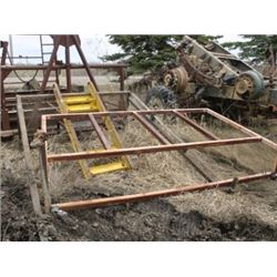 TRUCK HEADACHE RACK, ROLLING STEEL FRAME & YELLOW SKID