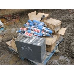 PALLET OF FIRE EXTINGUISHERS & FLEX PIPE (APPROX 6 BOXES)