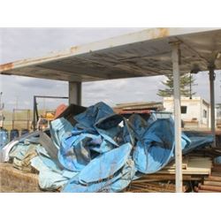 APPROX 29' X 9' STEEL FRAME C/W ROOF