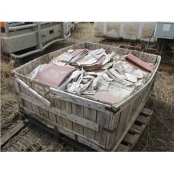 CRATE FULL OF METAL PIECES (12" X 12")