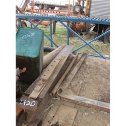 2 LENGTHS OF 7" BOX BEAM, HEAVY PIPE & 8" I-BEAM