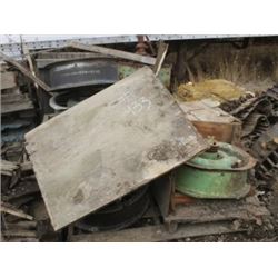 APPROX 7 FANS, YELLOW SPOOL, GREEN TANK, & FITTINGS