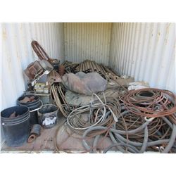 APPROX 75 JOINTS OF PIPE (2 7/8" & 2 1/2"), CABLE, FITTINGS & BAND SAW