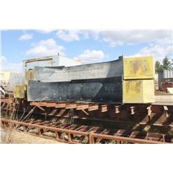 APPROX 21' X 21" YELLOW FIBER GLASS BODY & APPROX 10 WOOD TRUSSES