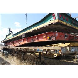 TRIDEM 27' FLAT DECK TRAILER C/W GREEN & RED TRAILER DECKS