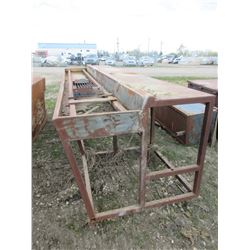 APPROX. 143" X 40" TABLE ON WHEELS