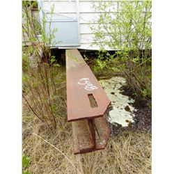 4 HEAVY I-BEAM SKIDS UNDERNEATH 2 HOUSES IN SOUTH YARD