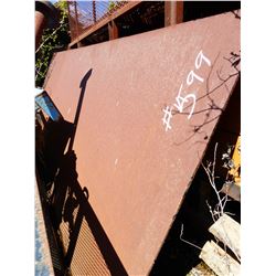 MESH STEEL BASKET & APPROX. 4' X 12' HEAVY PLATE