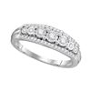 Image 1 : Diamond Triple Row Band Ring 1/4 Cttw 10kt White Gold