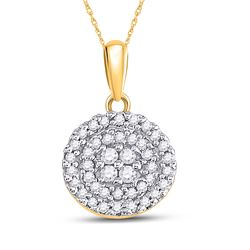 Diamond Circle Cluster Pendant 1/4 Cttw 10kt Yellow Gold