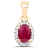 Image 1 : 0.65 ctw Ruby & White Diamond Pendant 14K Yellow Gold - REF-31Y6N