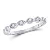 Image 1 : Diamond Twist Stackable Band Ring 1/10 Cttw 14kt White Gold