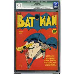 Batman #6 (DC, 1941) CGC Qualified FN- 5.5 Off-white to Batman #6 (DC, 1941) CGC Qualified FN- 5.5 O