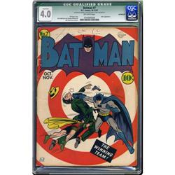 Batman #7 (DC, 1941) CGC VG 4.0 Off-white pages. "Cente Batman #7 (DC, 1941) CGC Qualified VG 4.0 Of