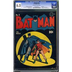 Batman #9 (DC, 1942) CGC FN+ 6.5 Off-white to white pag Batman #9 (DC, 1942) CGC FN+ 6.5 Off-white t